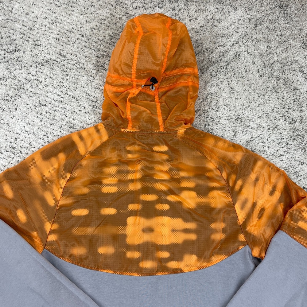 Nike Running Hoodie Mens Small Fanatic *STAINS* Dri Fit Jacket Orange Stretch - Picture 5 of 12